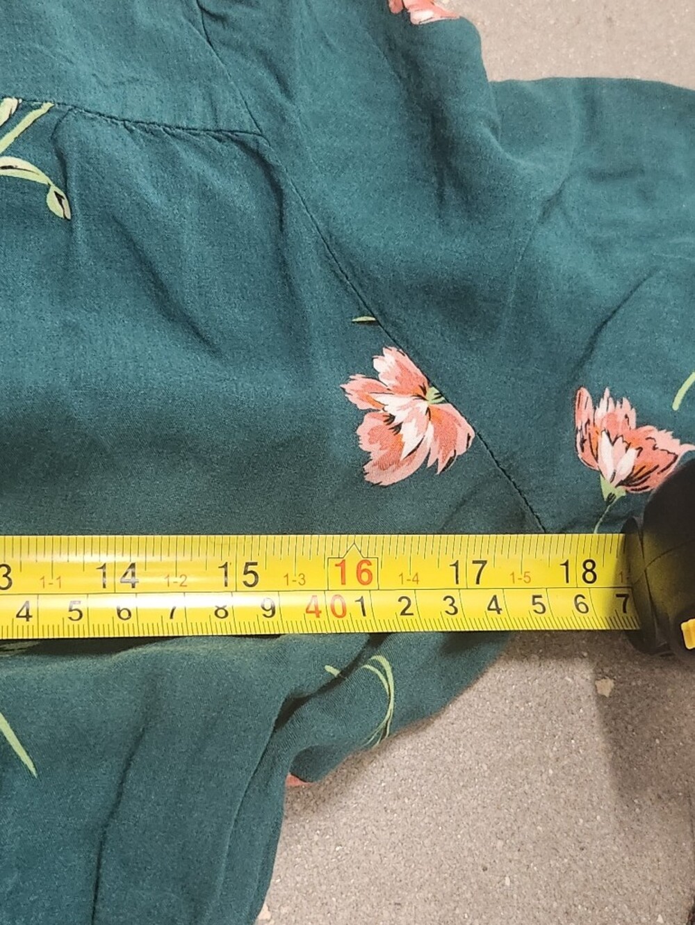 Jaase Teal Floral Boho Maxi Dress Smocked Waist High Low Hem Small - Picture 12 of 16